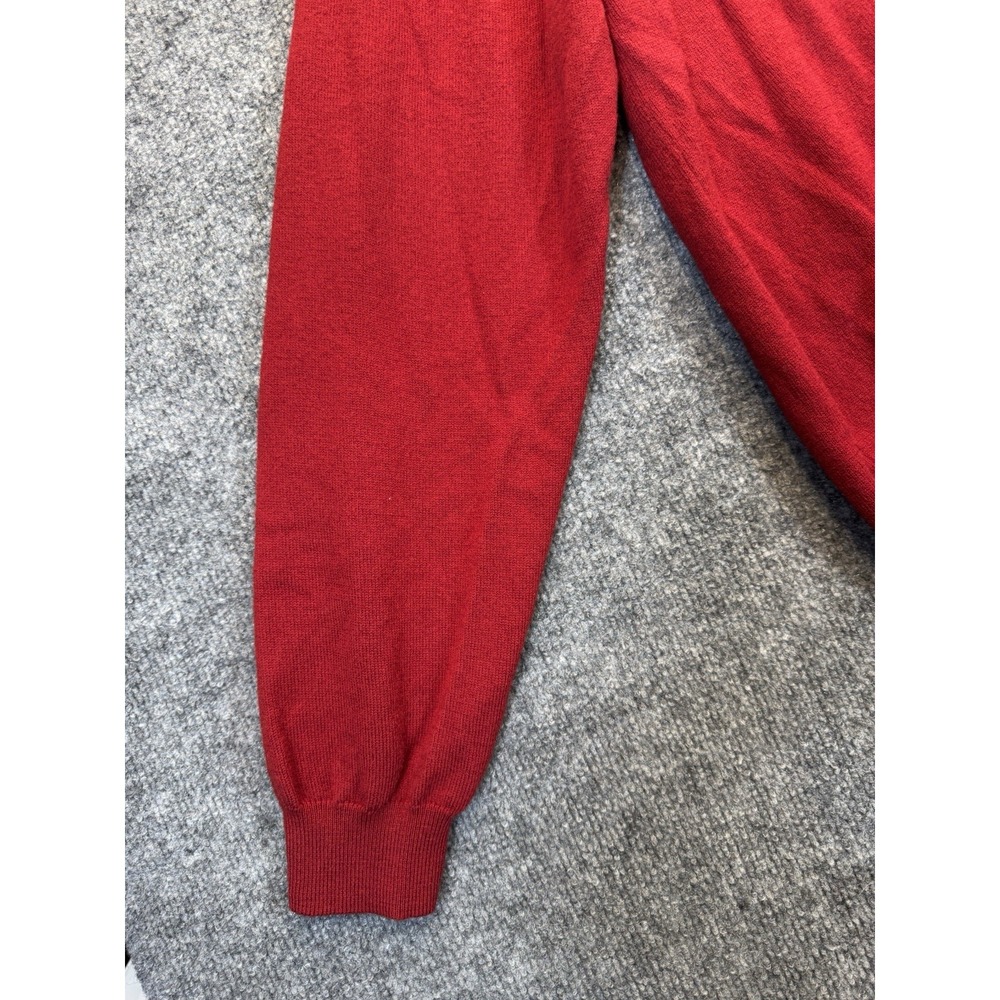 Brooks Brothers Men's Large V-Neck Merino Wool Sweater Red Hong Kong - Picture 4 of 11